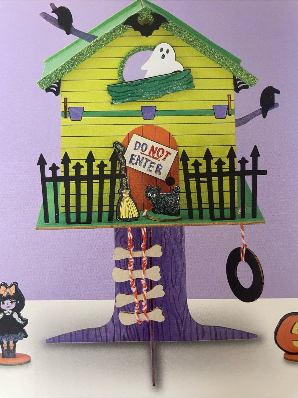 Halloween 3D Wood Tree House Craft Kit - Kid’s Art. Includes house &characters